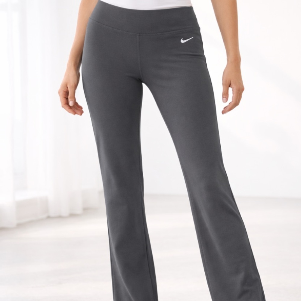 Nike Straight Leg Yoga Pants in Dark Grey